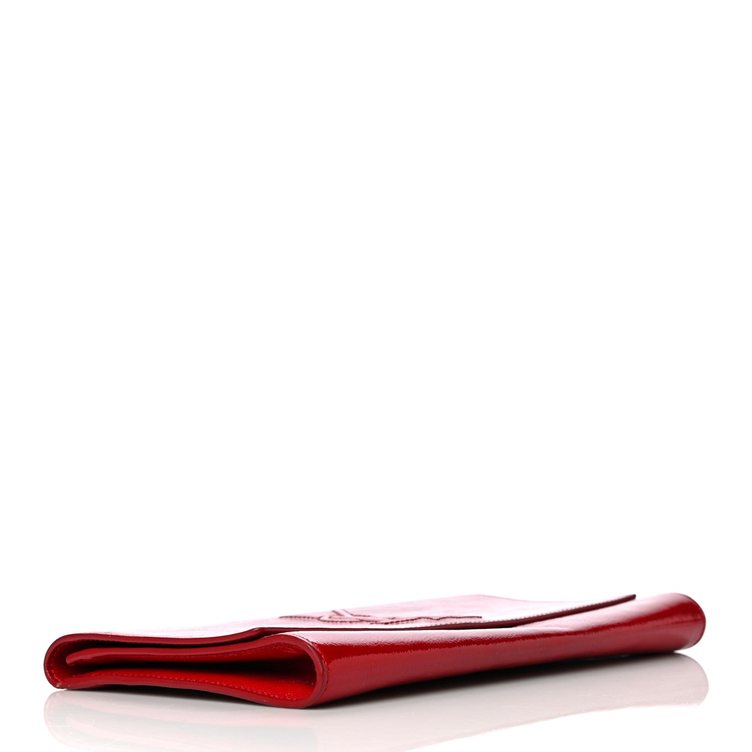 Saint Laurent Textured Patent Monogram Large Belle De Jour Clutch Red 4 of 18