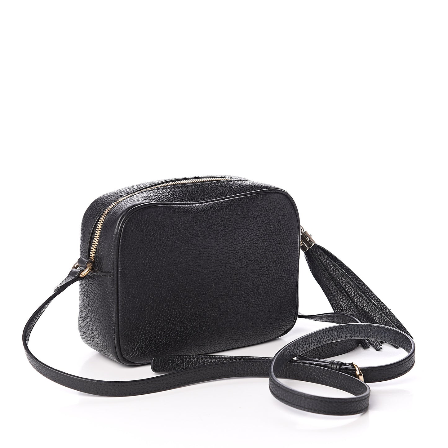 Pebbled Calfskin Small Soho Disco Bag Black