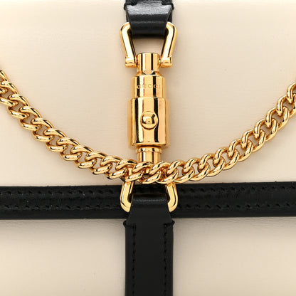Gucci Calfskin Bi-Color Jackie 1961 Chain Wallet Mystic White Black 8 of 9