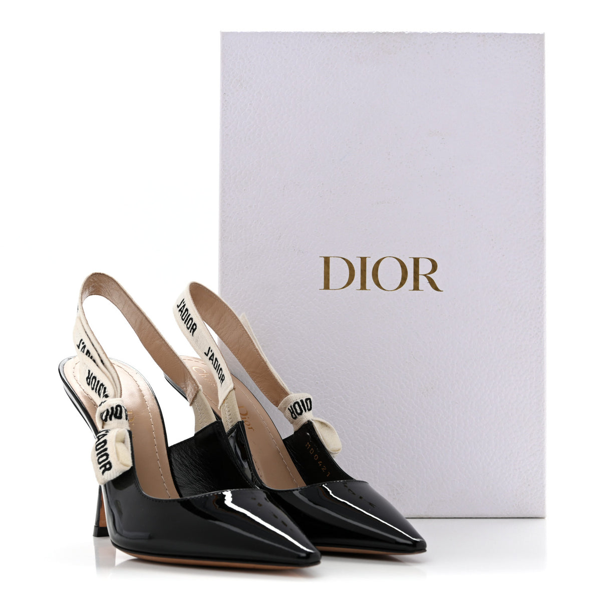 Patent Ribbon J'Adior Slingback 100mm Pumps 35 Black
