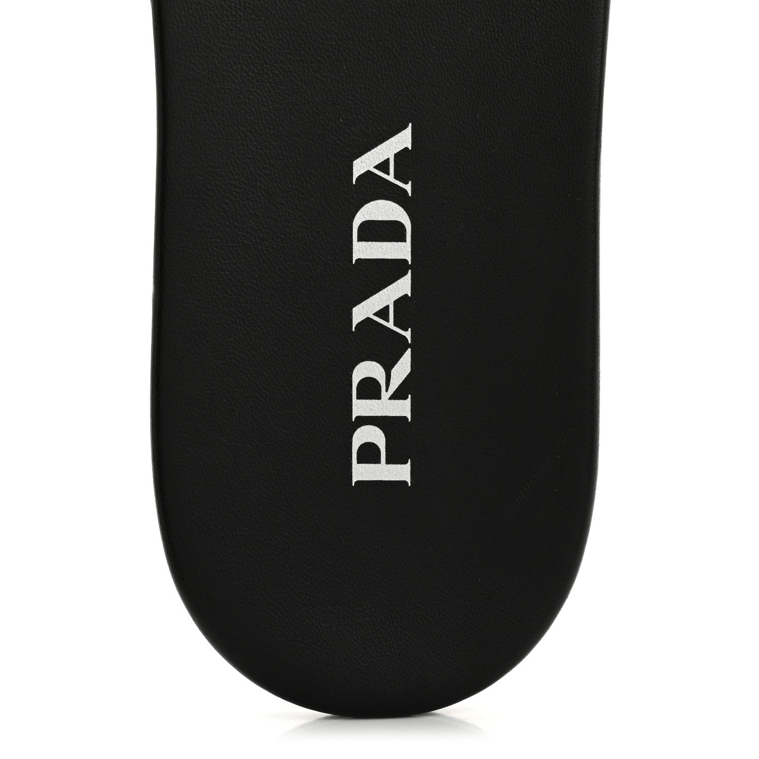 Prada Soft Nappa Metal Triangle Logo Slide Sandals 39 Black 7 of 11