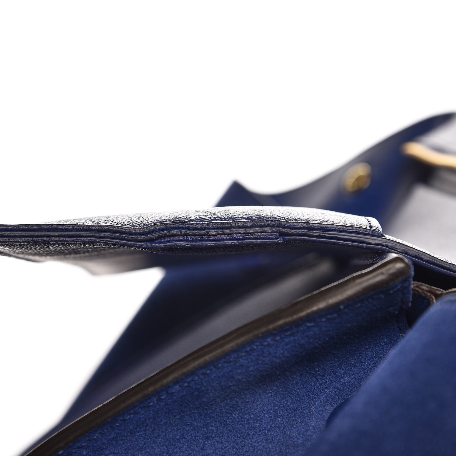 Celine Drummed Calfskin Suede Small Trapeze Indigo 11 of 12