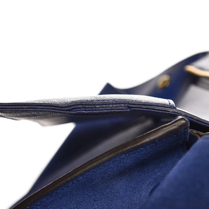 Celine Drummed Calfskin Suede Small Trapeze Indigo 11 of 12