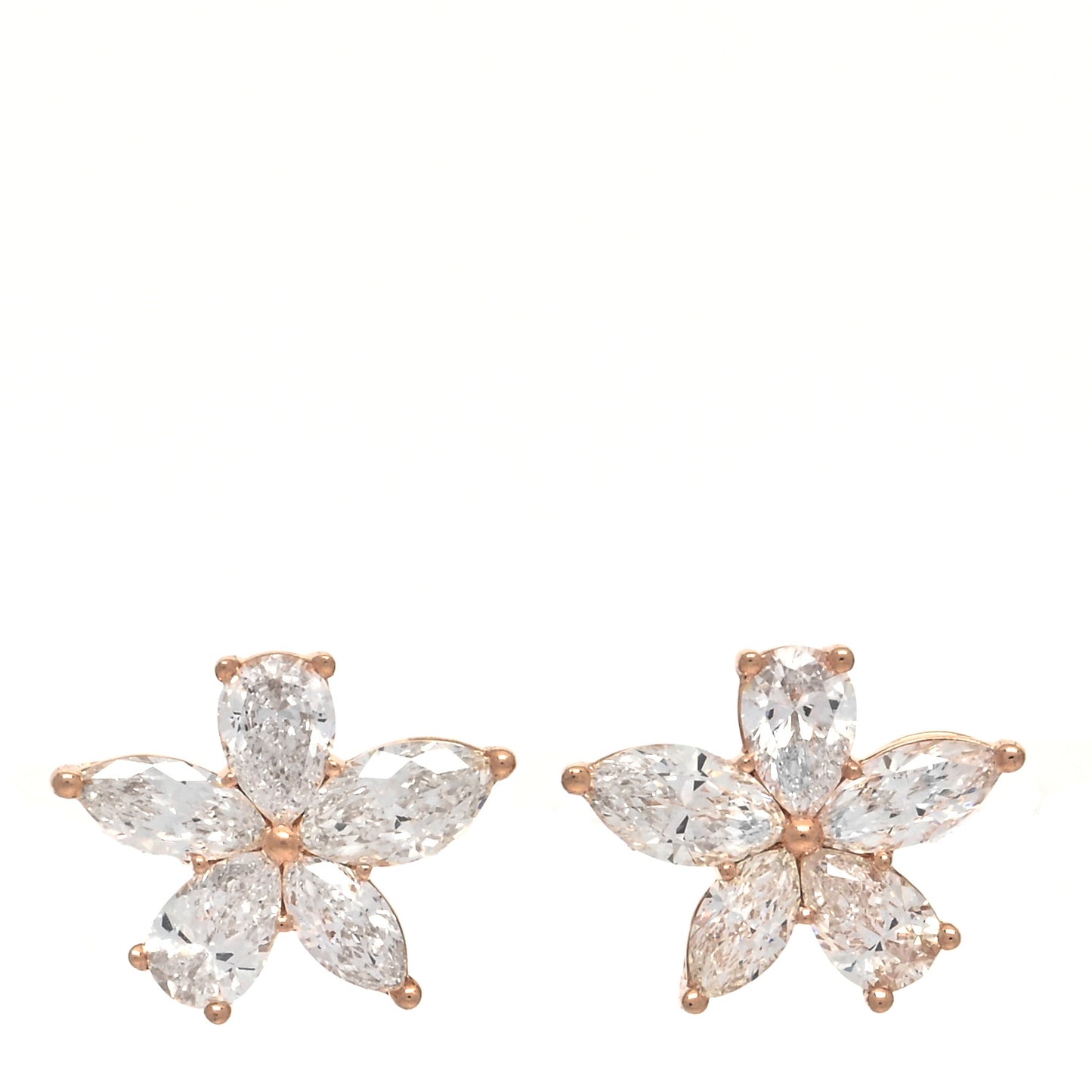 18K Rose Gold Diamond Medium Victoria Mixed Cluster Earrings
