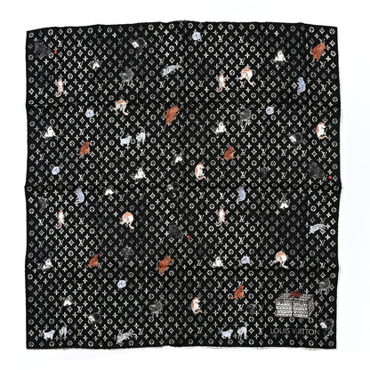 Louis Vuitton Silk Catogram Classic Square Scarf Black 1 of 3