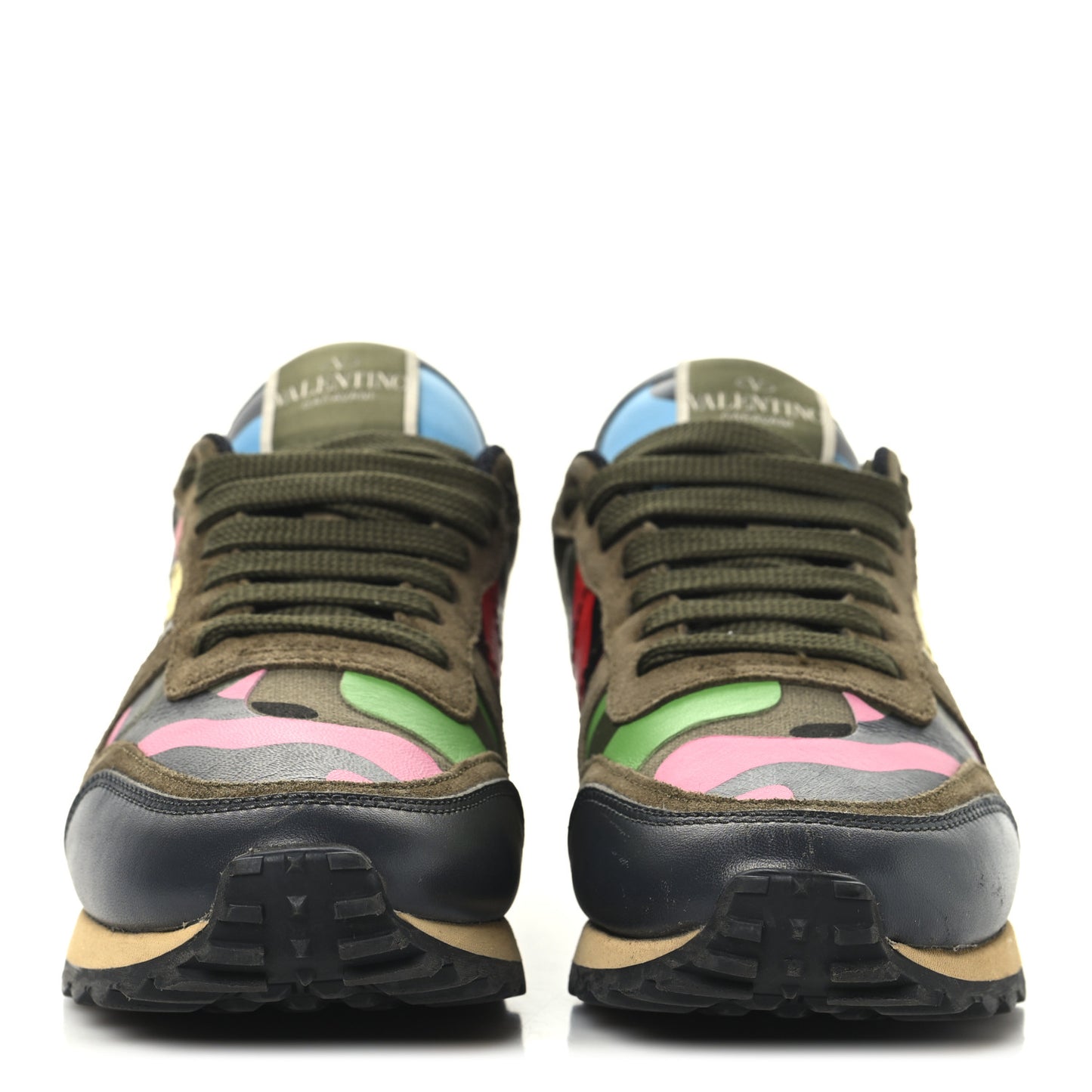 Nappa Suede Camouflage Womens Rockrunner Sneakers  36.5 Army Green Naples Yellow Ninphea