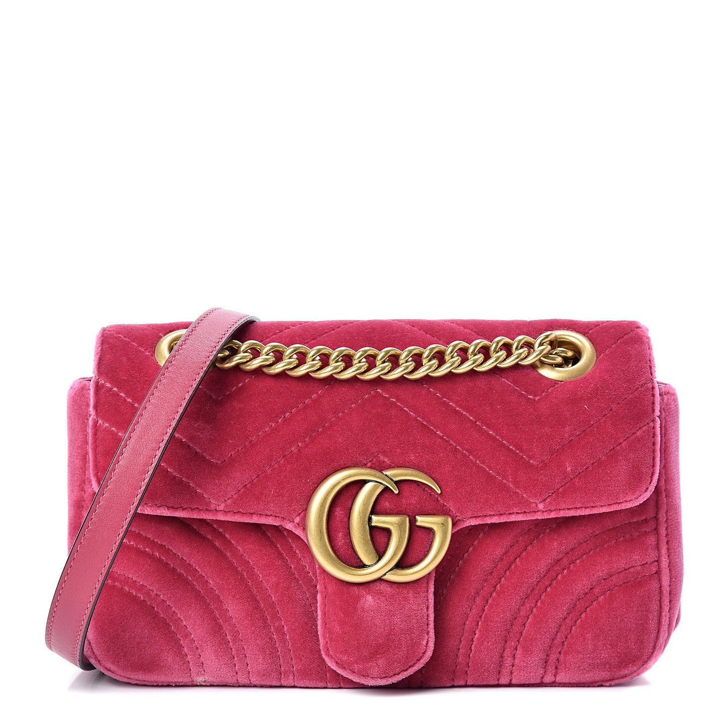 Velvet Matelasse Mini GG Marmont Shoulder Bag Light Raspberry Rose