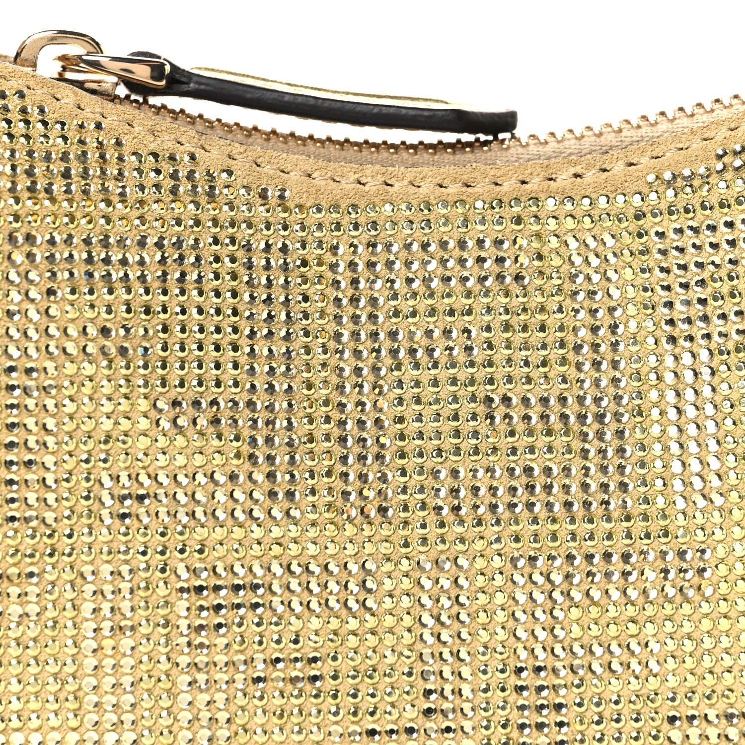 Fendi Crystal Vitello Laminato Suede FF Nano Fendigraphy Hobo Charm Platino 8 of 10