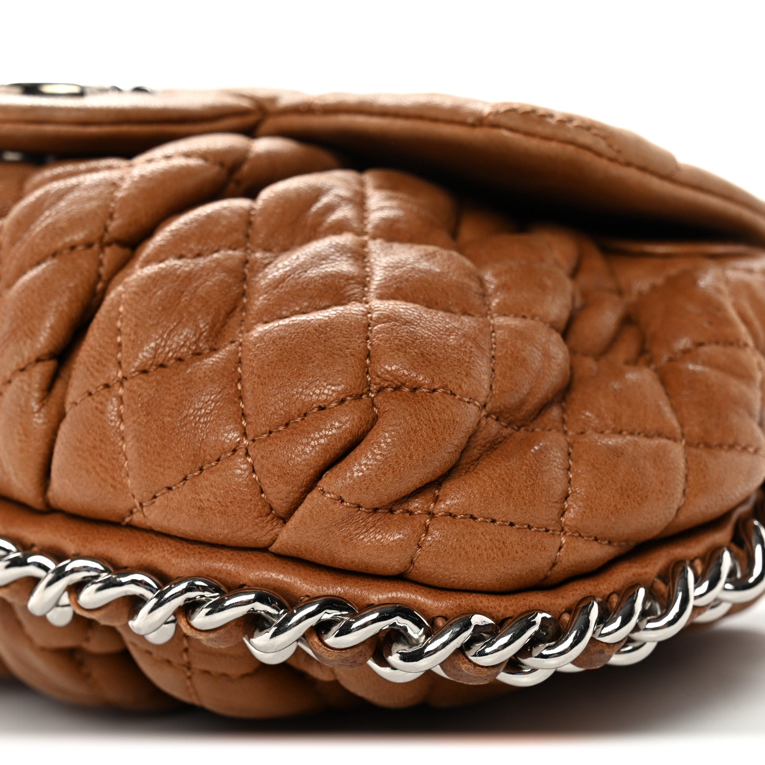 Chanel Washed Lambskin Mini Chain Around Messenger Brown 10 of 11
