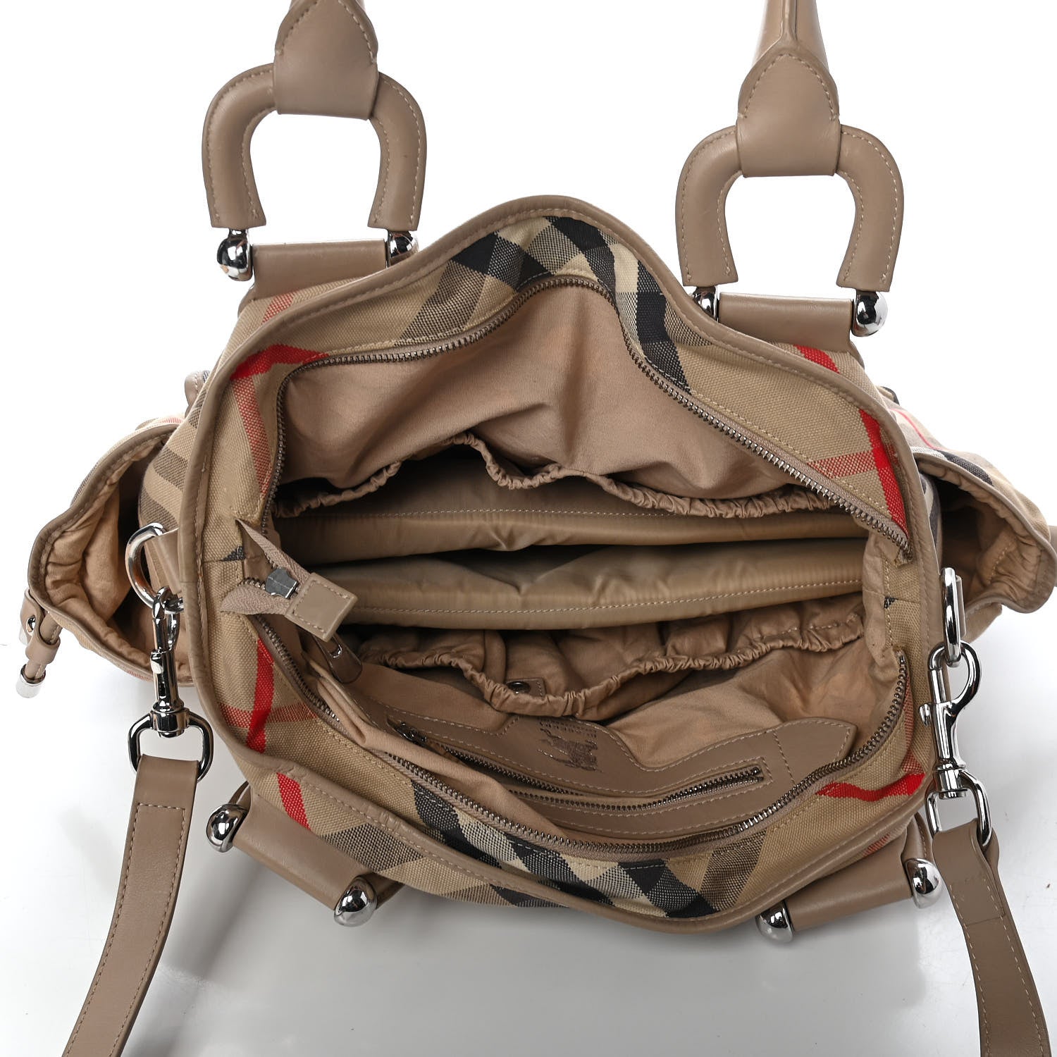 Burberry Nova Check Tote Diaper Bag Beige 4 of 7