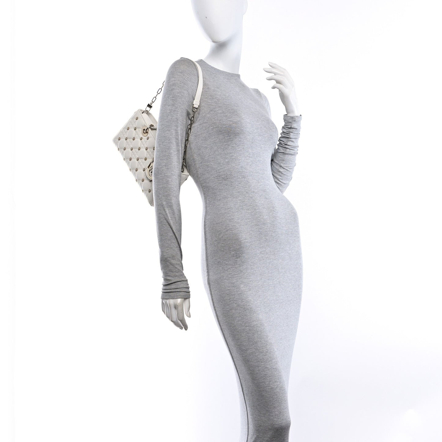 Lambskin Butterfly Cannage Lady D-Joy White
