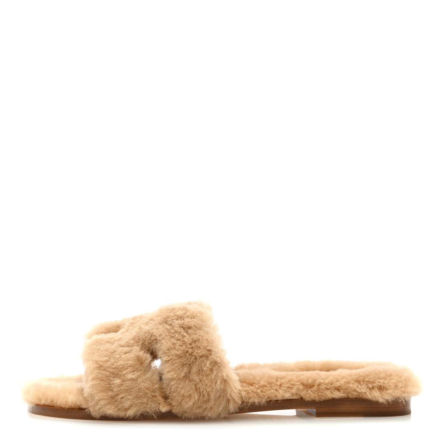 Hermes Woolskin Oran Sandals 38 Beige Argile 1 of 8