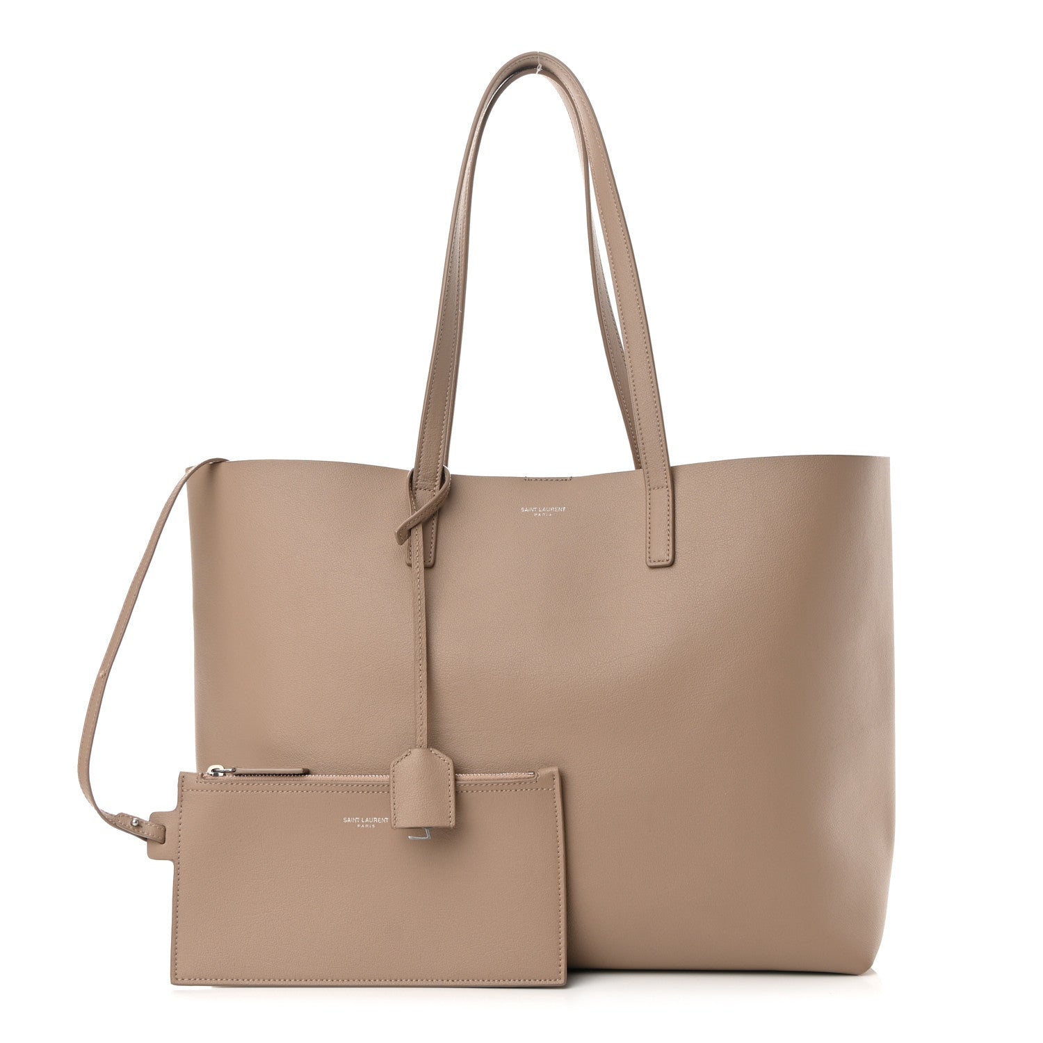 Saint Laurent Calfskin Large Shopping Tote Dark Beige 1 of 11