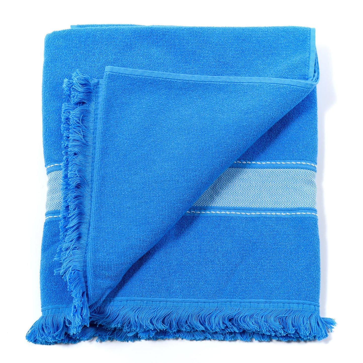 Cotton Terry Yachting Small Beach Towel Bleu Méditerranée