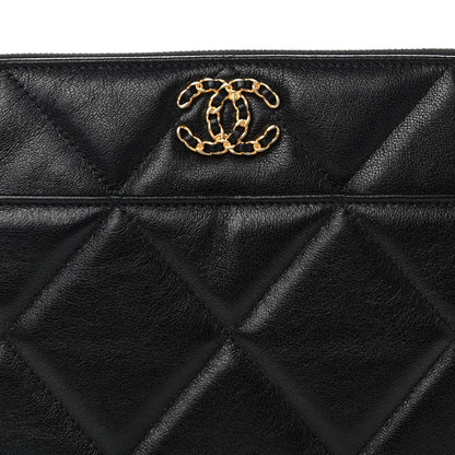 Chanel Goatskin Quilted Chanel 19 Pouch Black 7 of 10