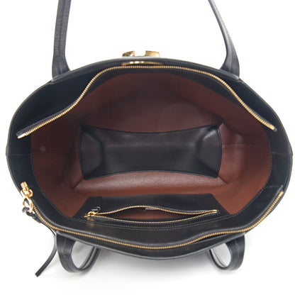 Chloe Shiny Calfskin Suede Medium C Zipped Tote Black 4 of 8