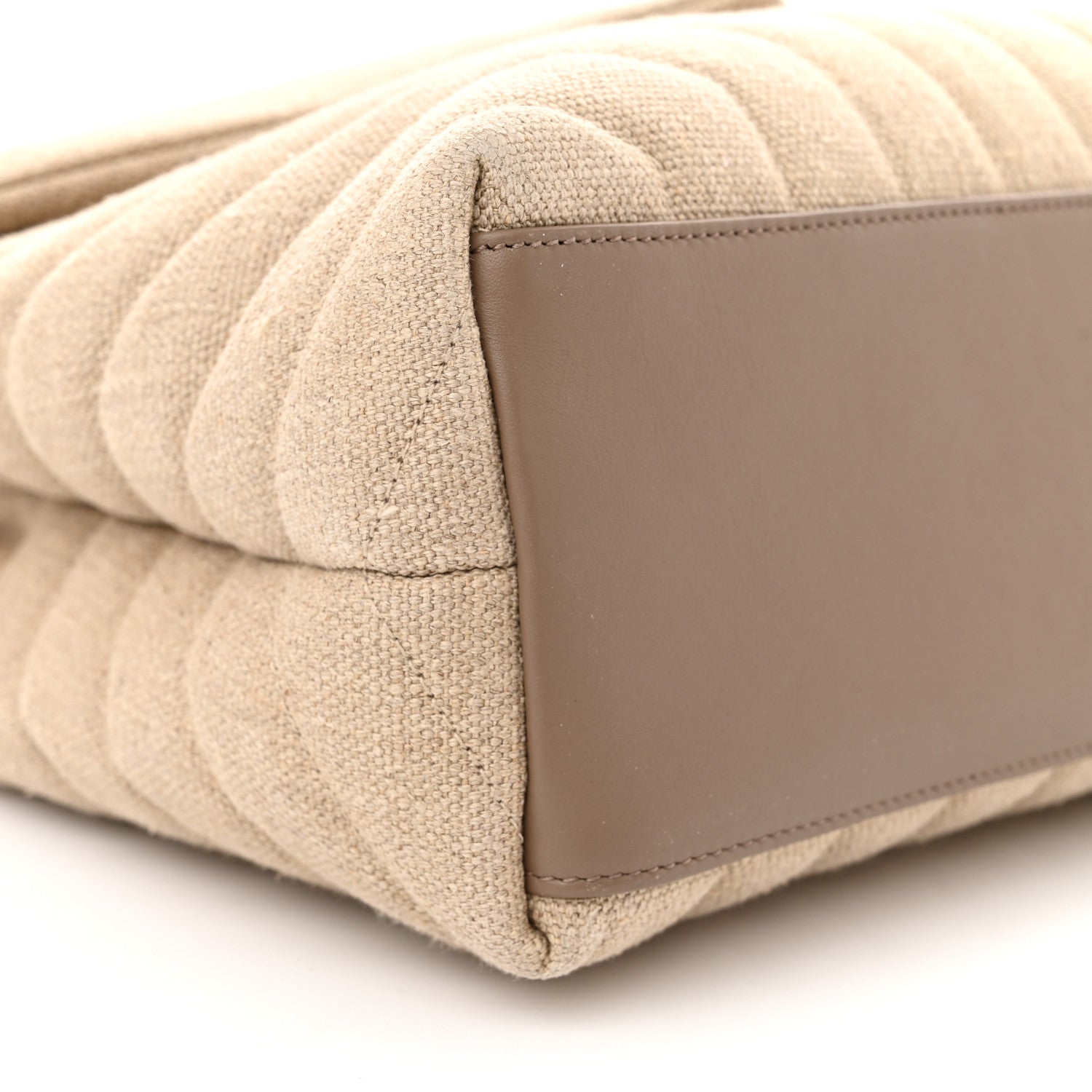 Saint Laurent Linen Y Quilted Monogram Medium Loulou Chain Satchel Natural Taupe 8 of 12