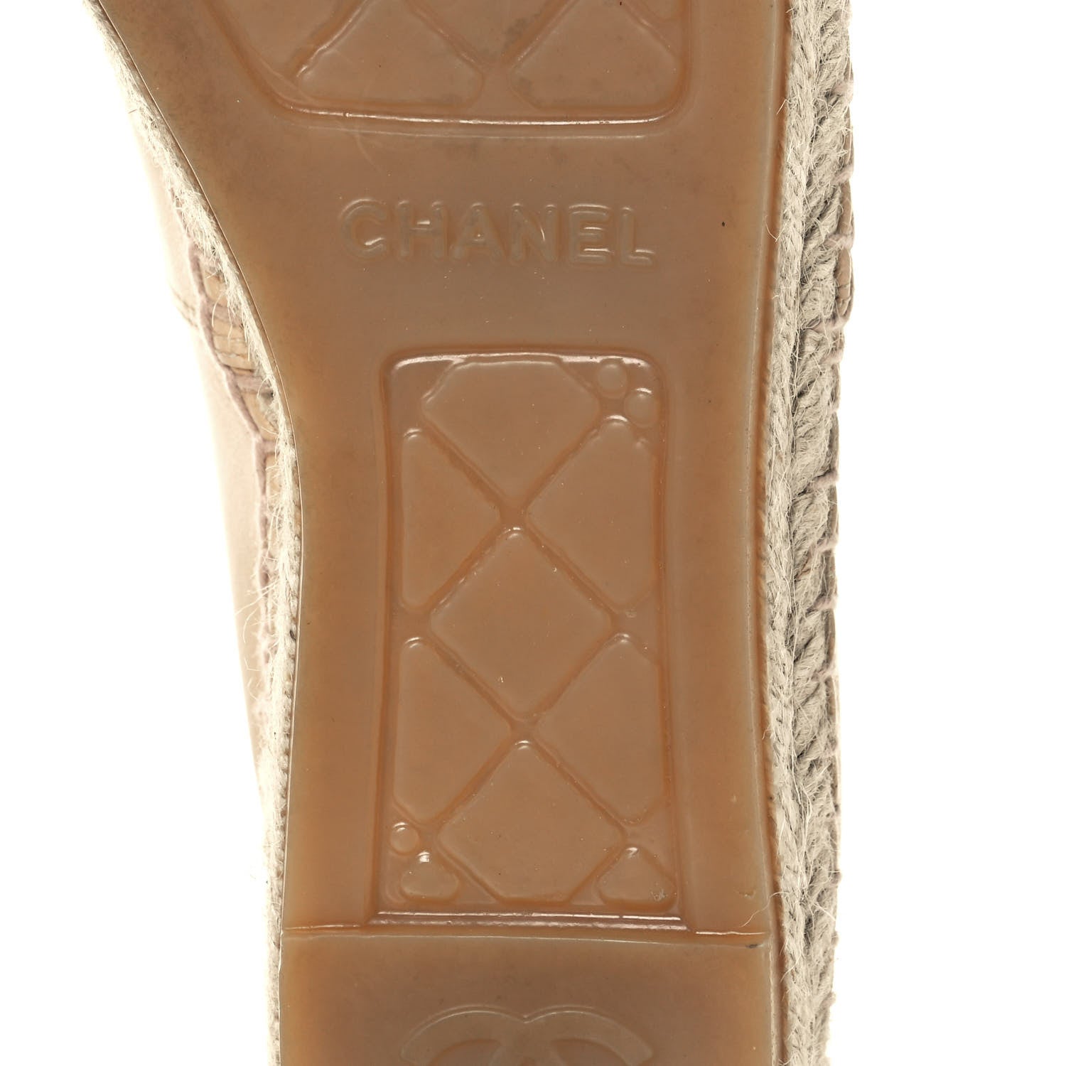 Chanel Lambskin CC Espadrilles 38 Beige Black 6 of 8