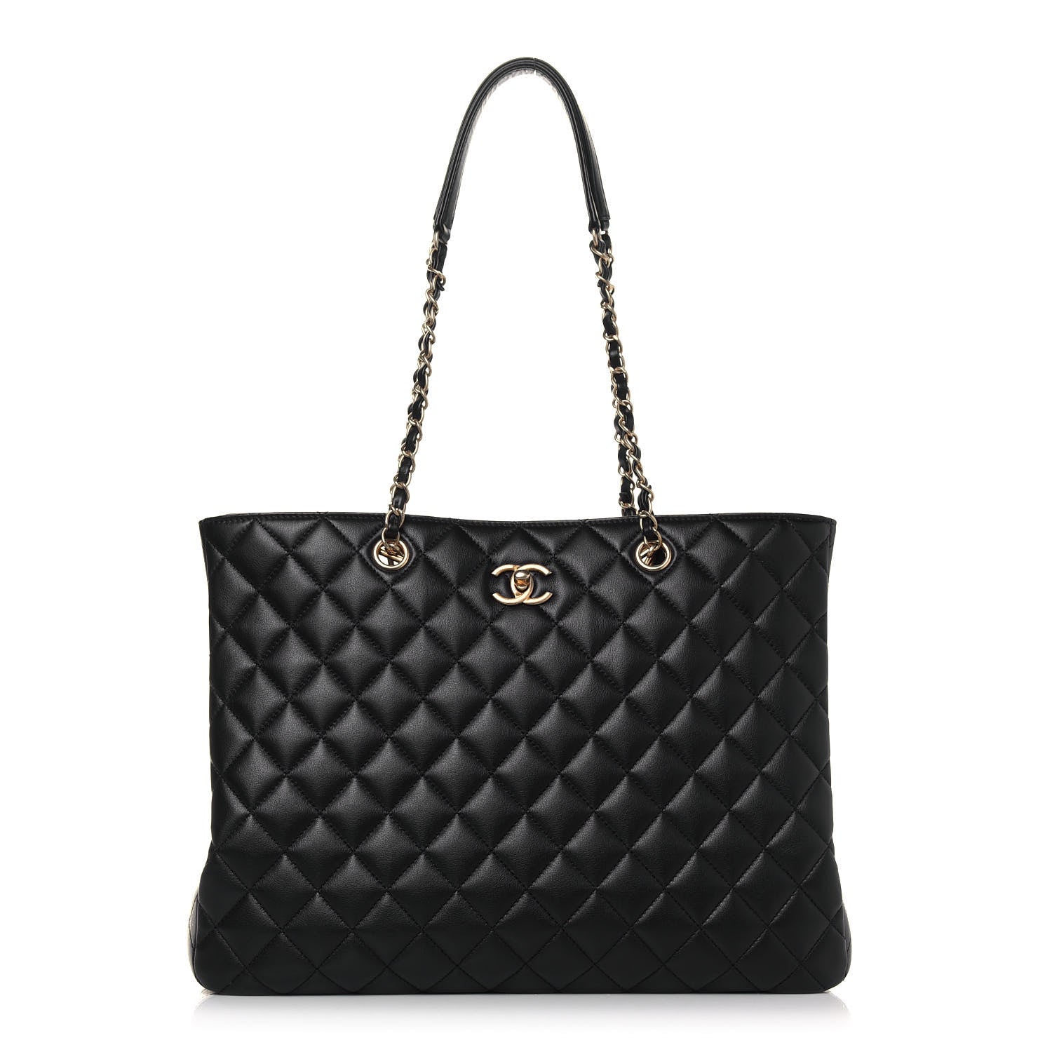 Chanel Calfskin Quilted Large Classic Shopping Tote Black 1 of 12