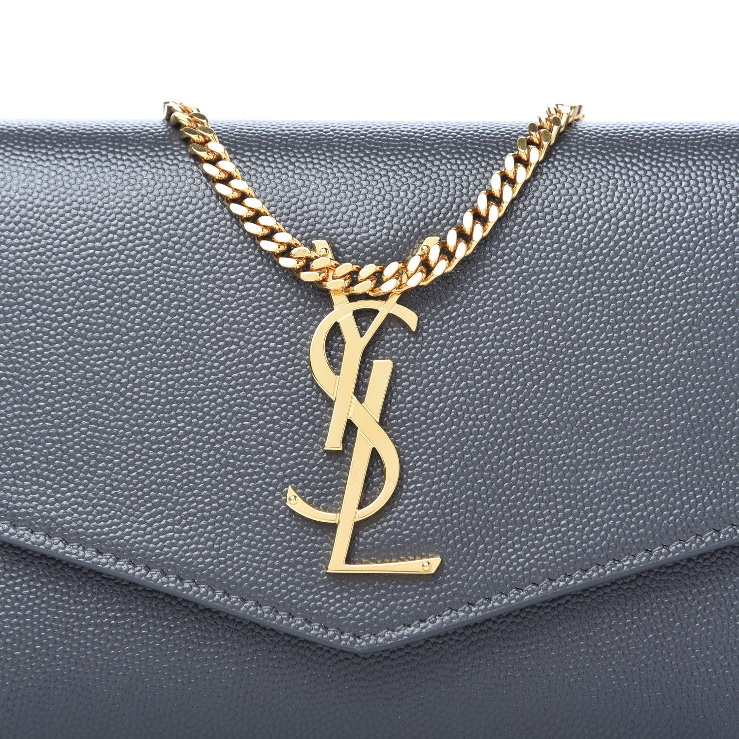 Saint Laurent Grain De Poudre Uptown Chain Wallet Storm 9 of 9