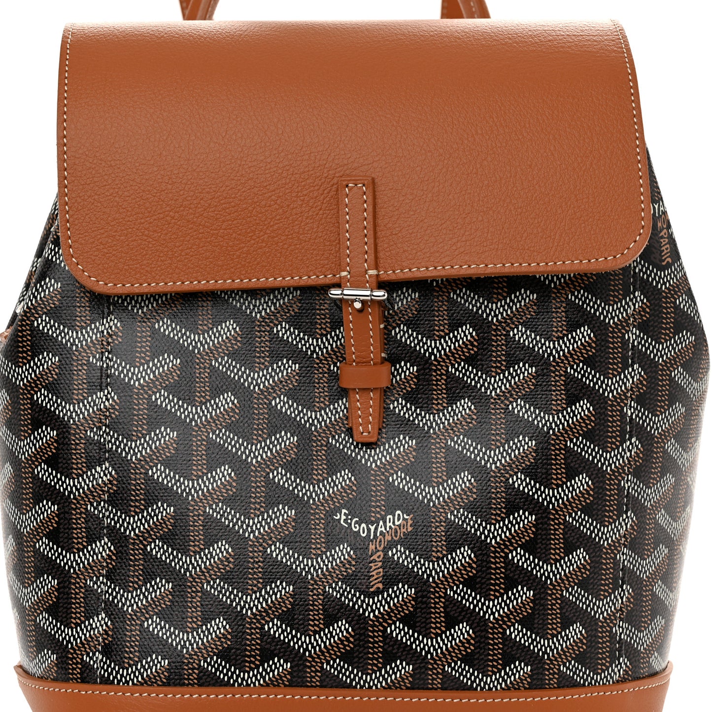 Goyardine Calfskin Mini Alpin Backpack Black Gold