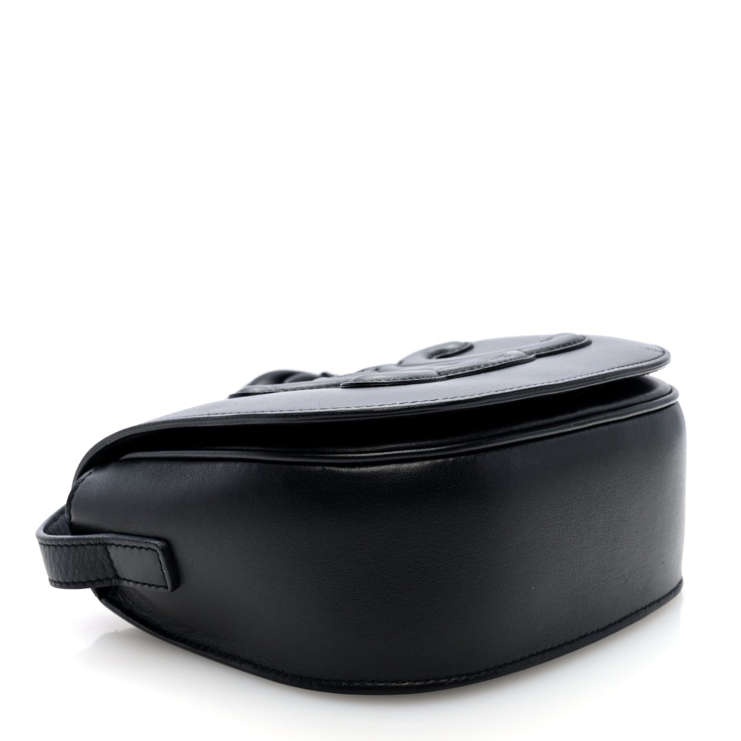 Smooth Calfskin Cuir Triomphe Folco Crossbody Bag Black