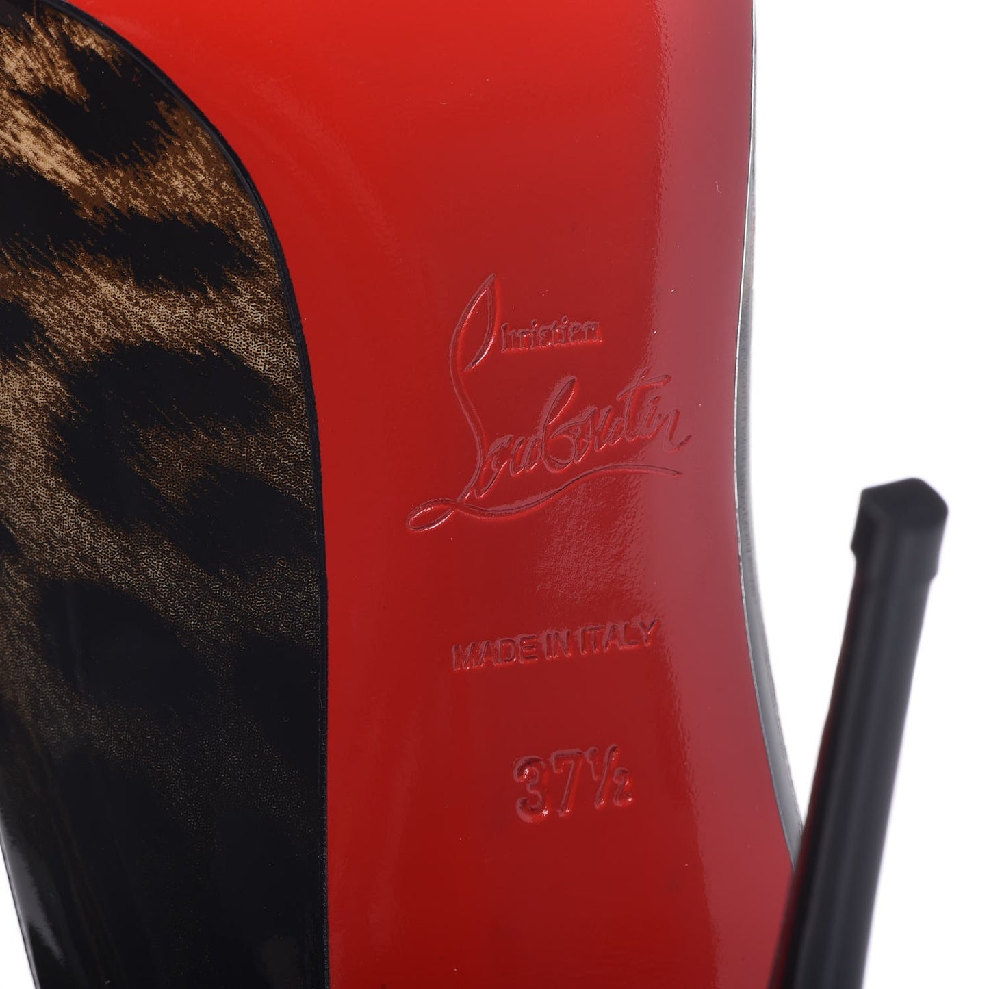 Patent Degrade Leopard Pigalle Follies 100 Pumps 37.5 Leopard Black