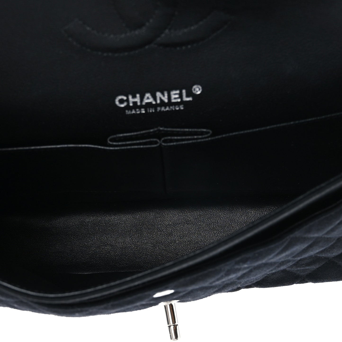 Jersey Quilted Medium Double Flap Black