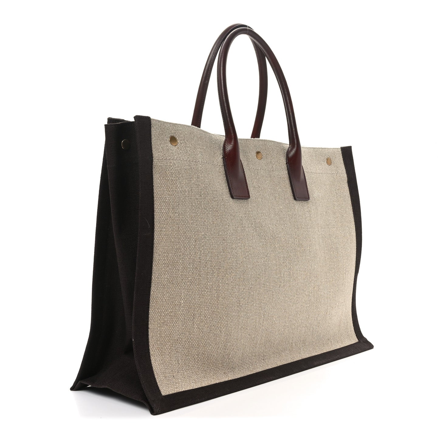 Linen Calfskin Rive Gauche Tote Natural