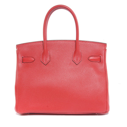 Hermes Taurillon Clemence Birkin 30 Rouge Casaque 3 of 9