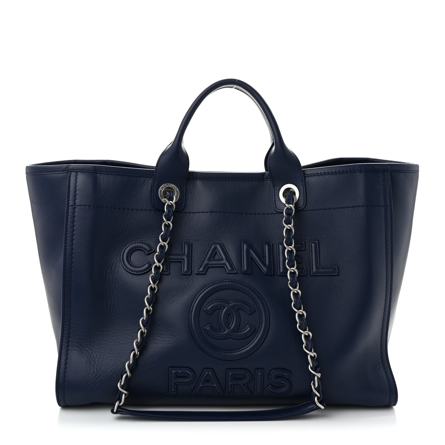 Chanel Calfskin Medium Deauville Navy 1 of 12