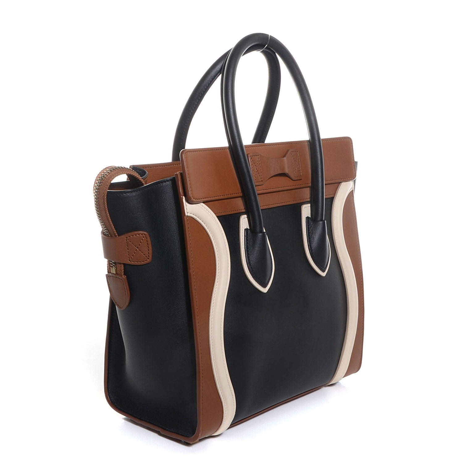 Celine Smooth Calfskin Micro Tri-Color Luggage Black 3 of 8