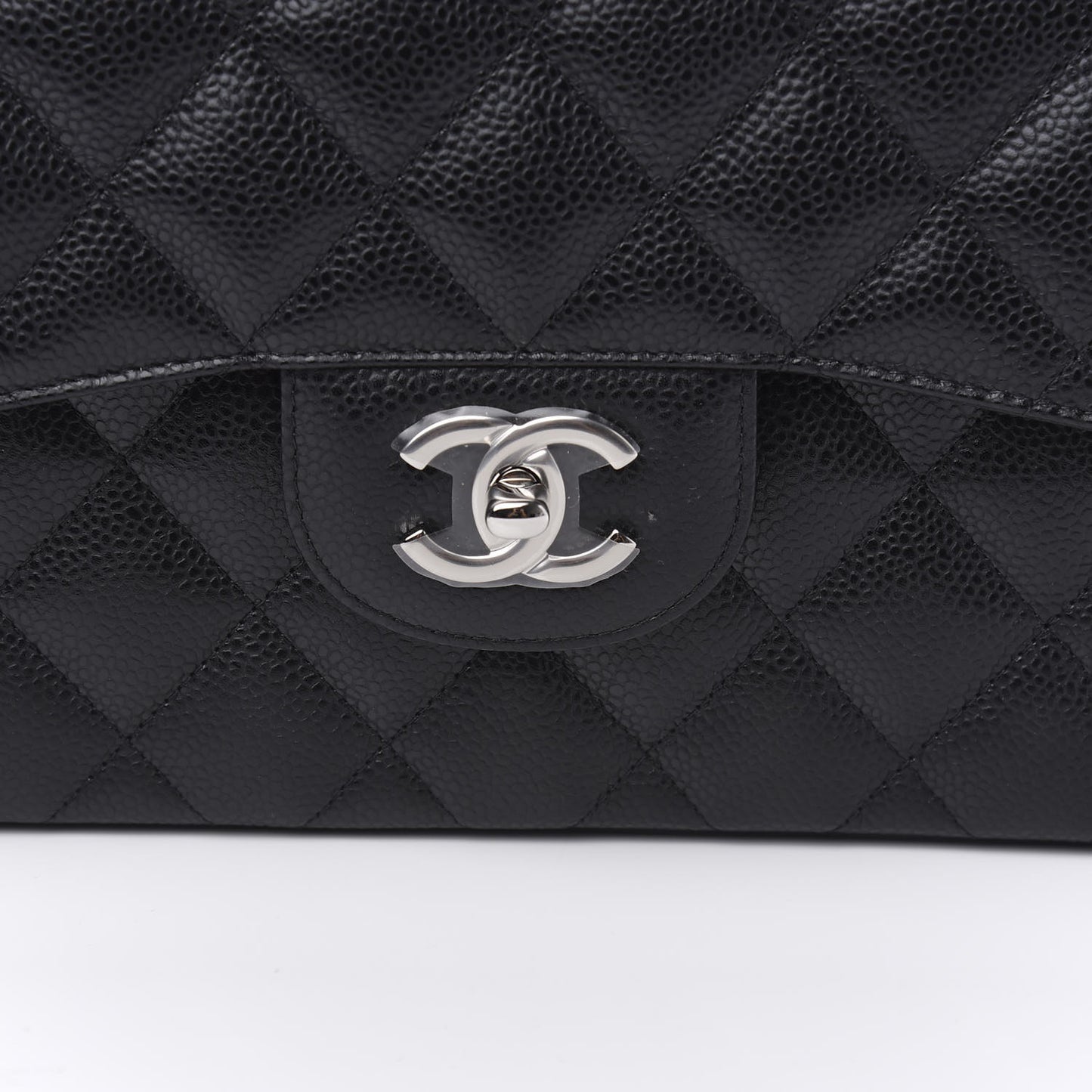 Caviar Quilted Jumbo Double Flap Black