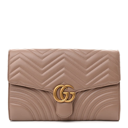 Gucci Calfskin Matelasse GG Marmont Clutch Porcelain Rose 1 of 9