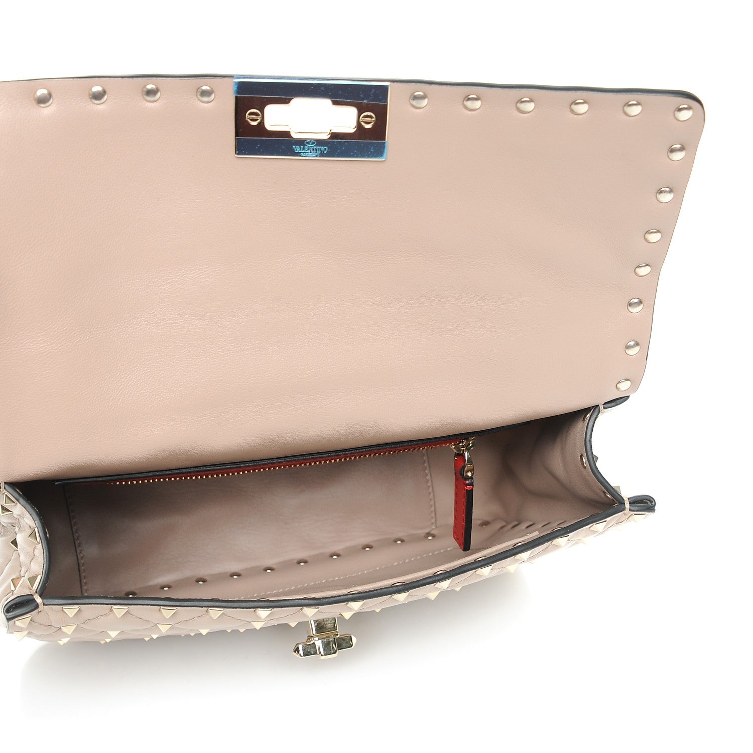 Valentino Garavani Lambskin Medium Rockstud Spike Shoulder Bag Poudre 6 of 8