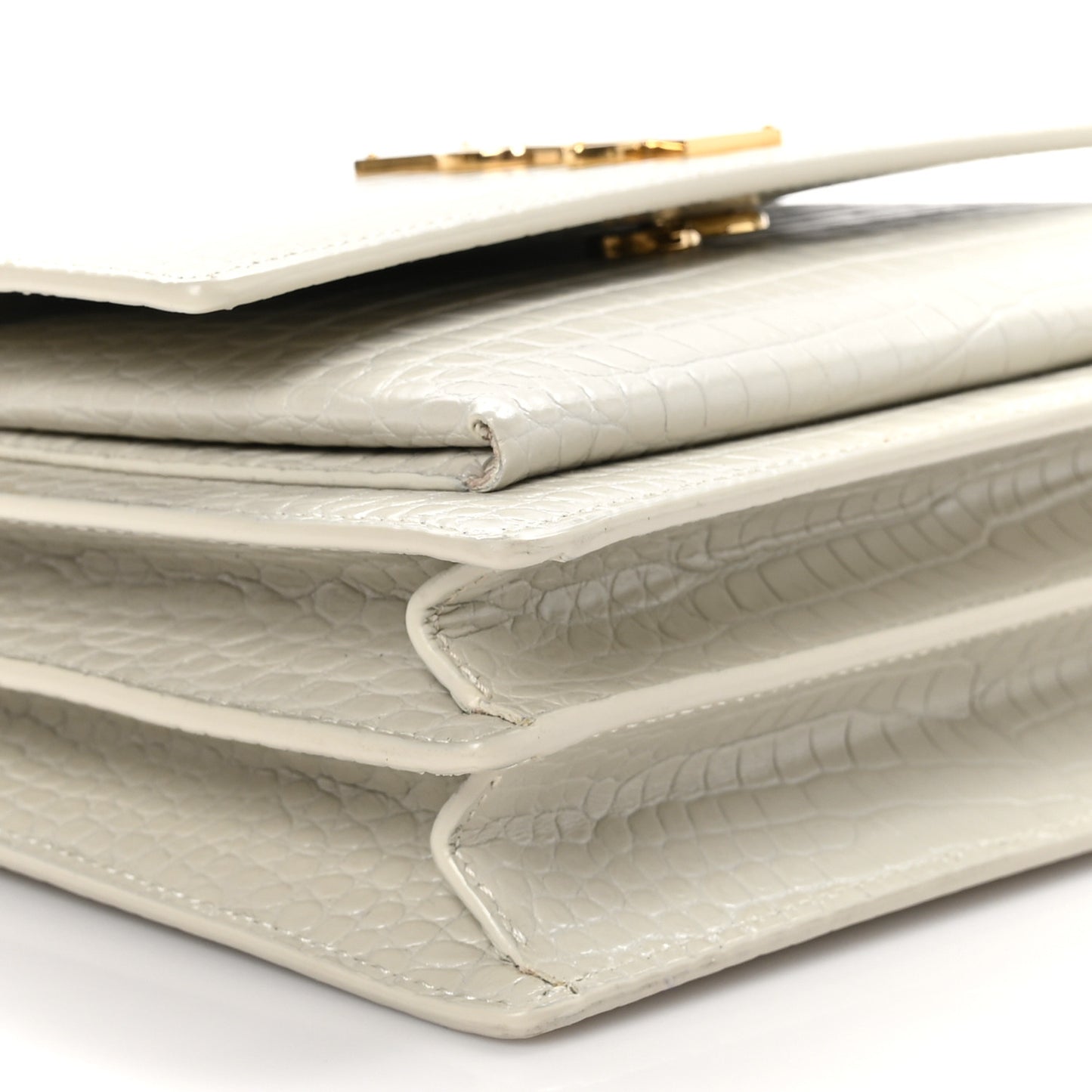 Calfskin Crocodile Embossed Medium Monogram Sunset Blanc Vintage