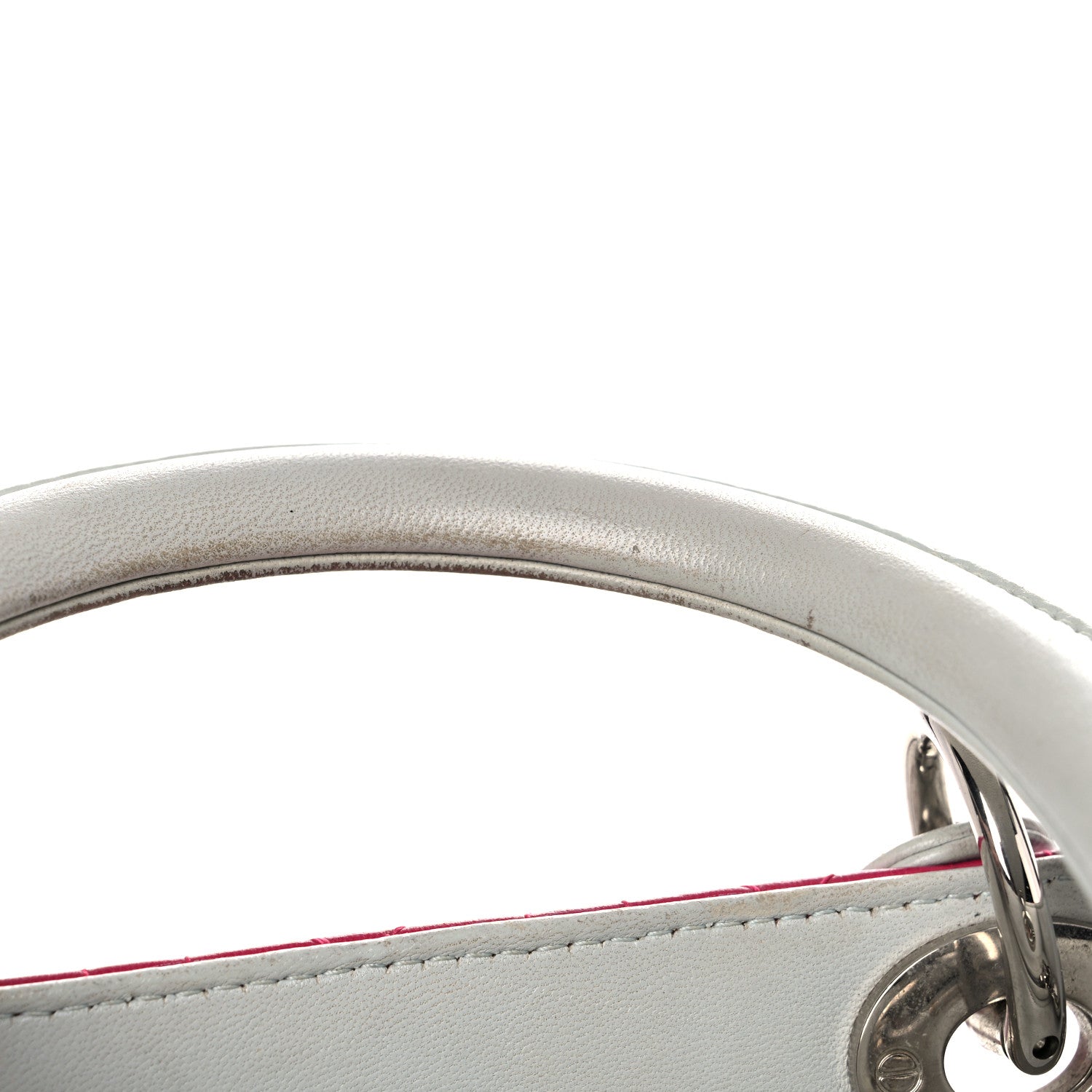 Christian Dior Lambskin Cannage Medium Tri-Color Lady Dior Fuchsia Orange 33 of 37