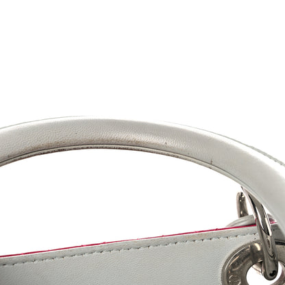 Christian Dior Lambskin Cannage Medium Tri-Color Lady Dior Fuchsia Orange 33 of 37