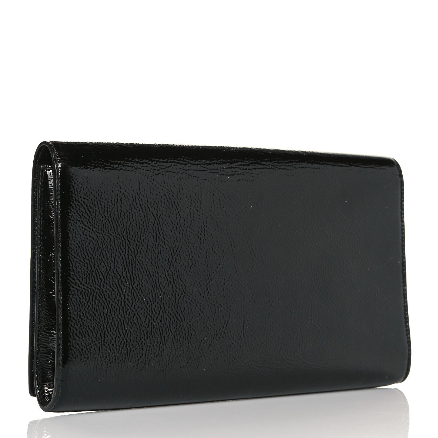Textured Patent Monogram Large Belle De Jour Clutch Black
