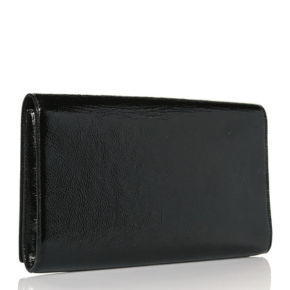 Saint Laurent Textured Patent Monogram Large Belle De Jour Clutch Black 3 of 10