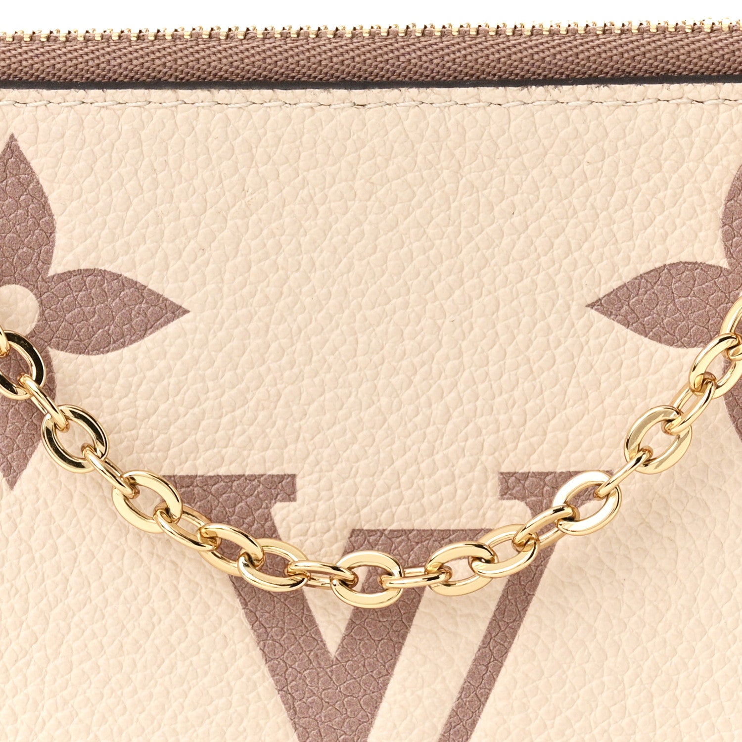 Louis Vuitton Empreinte Monogram Giant Double Zip Pochette Creme Bois de Rose 9 of 12