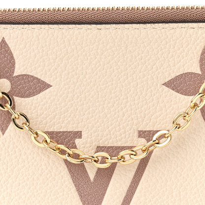 Louis Vuitton Empreinte Monogram Giant Double Zip Pochette Creme Bois de Rose 9 of 12