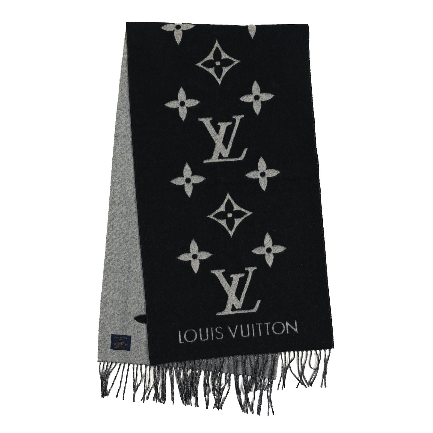 Cashmere Monogram Reykjavik Scarf Black