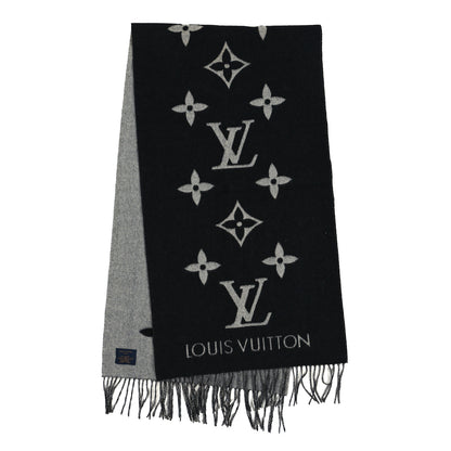 Louis Vuitton Cashmere Monogram Reykjavik Scarf Black 2 of 3