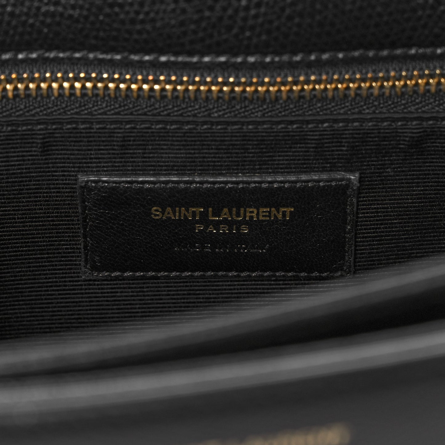 Textured Calfskin Medium Classic Monogram Universite Bag Black