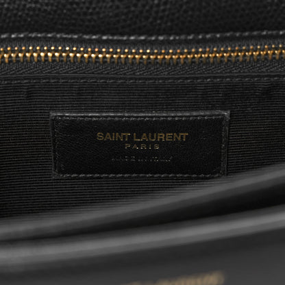 Saint Laurent Textured Calfskin Medium Classic Monogram Universite Bag Black 6 of 12