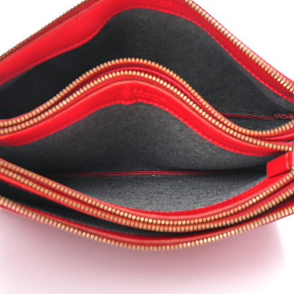 Celine Lambskin Large Trio Crossbody Bag Red 5 of 8