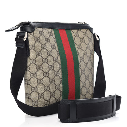 Gucci GG Supreme Monogram Web Messenger Bag Black 3 of 10