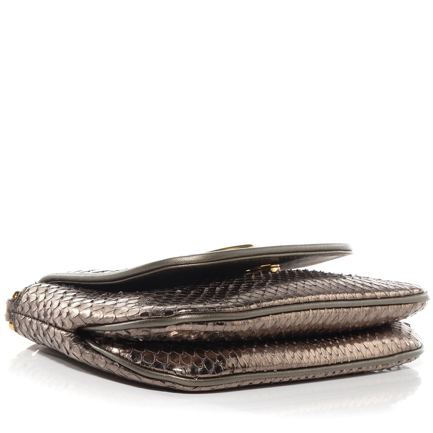 Gucci Python Small 1973 Chain Shoulder Bag Gunmetal 4 of 7