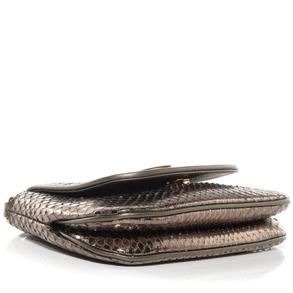 Gucci Python Small 1973 Chain Shoulder Bag Gunmetal 4 of 7